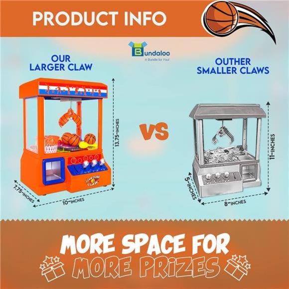 Slam Dunk Claw Machine - Miniature Candy Grabber for Kid with 3 Small Basketball - Picture 5 of 6